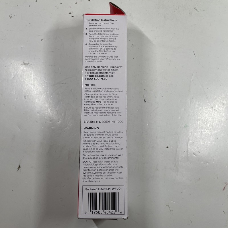 FRIGIDAIRE EPTWFU01 PureSource Ultra II Refrigerator Water Filter 1 Count White gallery