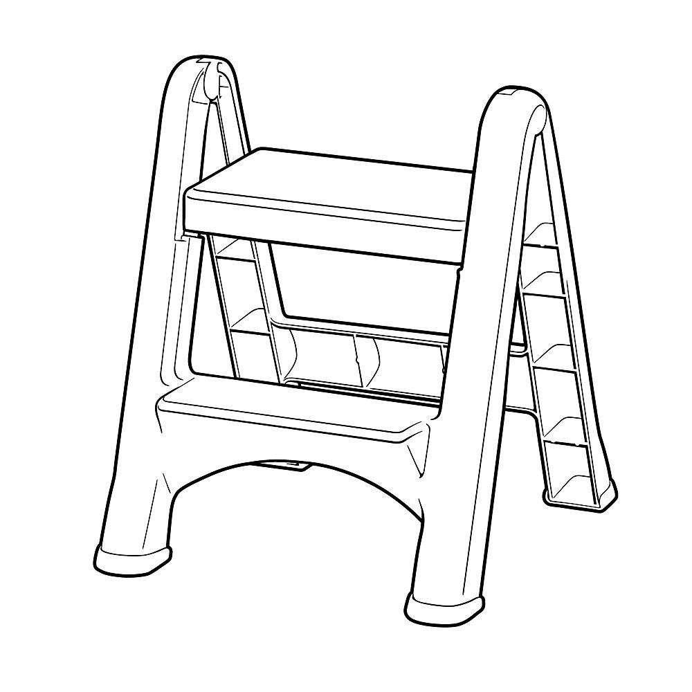 Rubbermaid FG420904CYLND 2 Step Folding Stepstool, Grey gallery