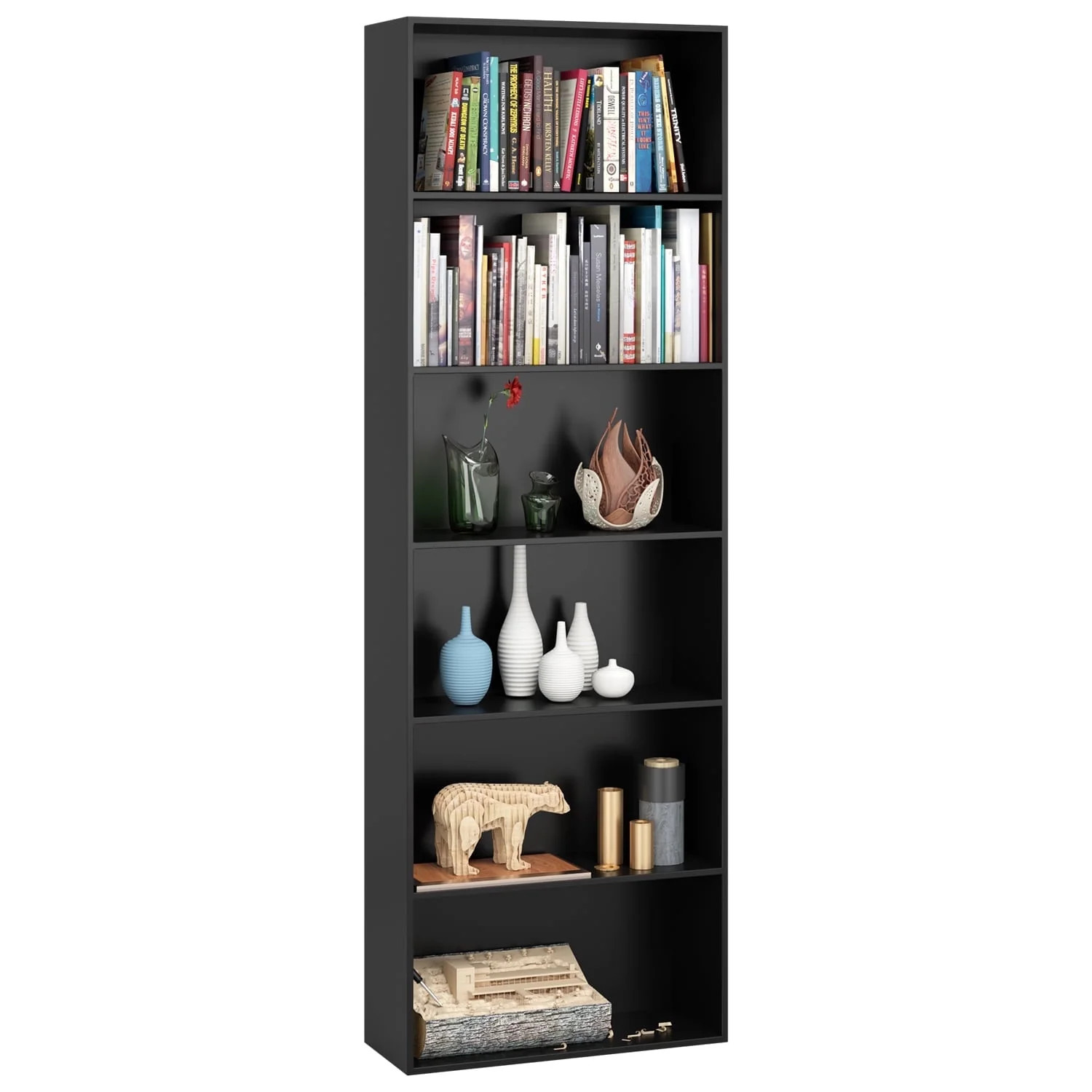 BOOKCASES 6-Ft Bookshelf Standard Black/Brown/White Available gallery