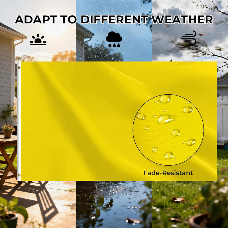 Yellow Flag 3X5 FT, Polyester Blank Flag with Canvas Header & Brass Grommets, Do gallery