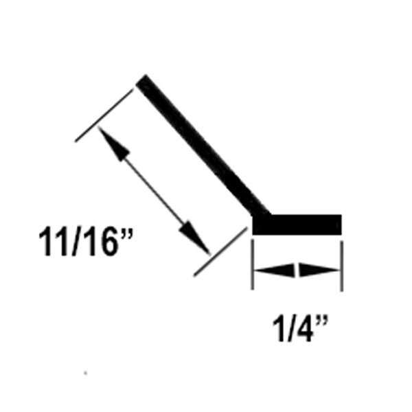 Clear Vinyl Angled L-Seal with Pre-applied Tape for Frameless Shower Doors - 73" gallery