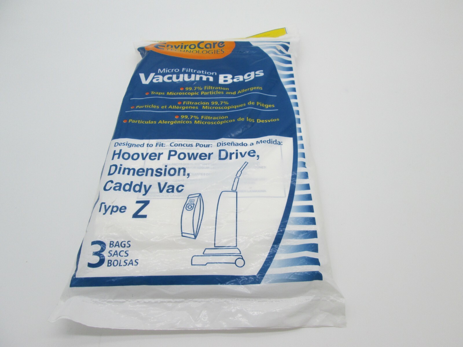 Enviro Care Technologies Micro Filtration Vacuum Bags Hoover Type Z 3 pack 857 gallery