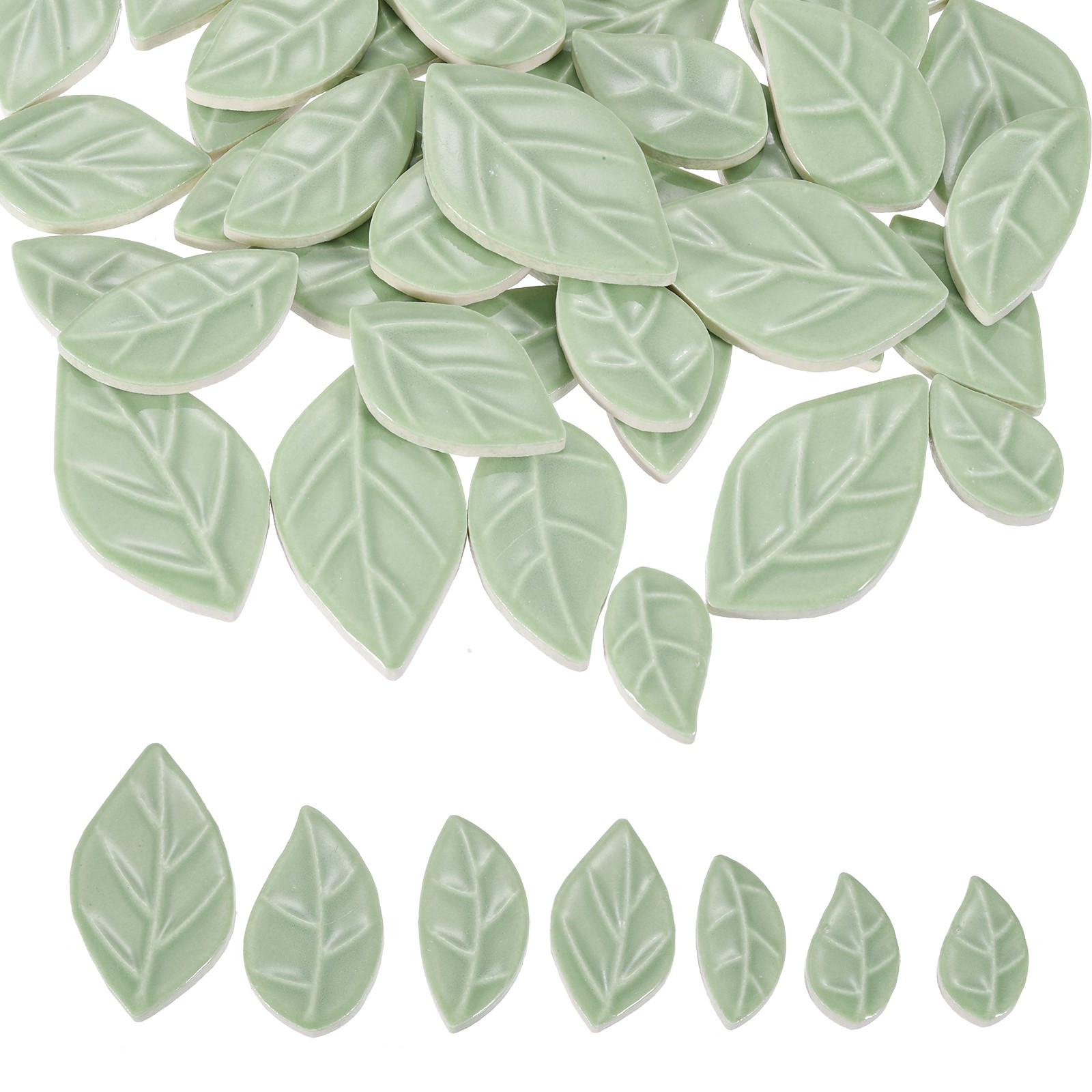 0.44LB Leaf Mosaic Tiles, Green, for Home Decor gallery
