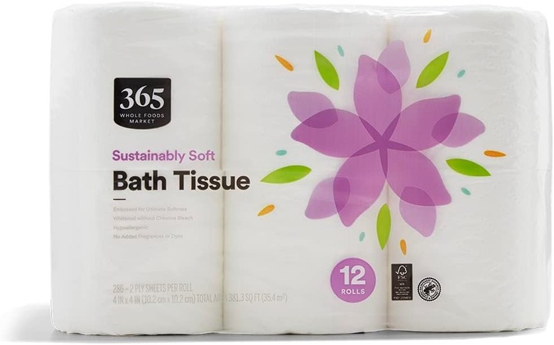 Soft Multi-Ply Bath Tissue, Hypoallergenic & 100% Recycled - 12 Rolls Package gallery