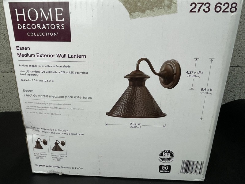 Home Decorators Collection Essen Medium Exterior Wall Lantern Antique 273 628 gallery
