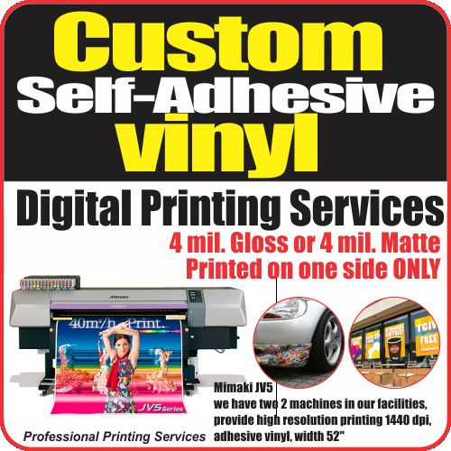 Custom Sign Decal Sticker Self-Adhesive Vinyl Printing Services FREE LAMINATION gallery