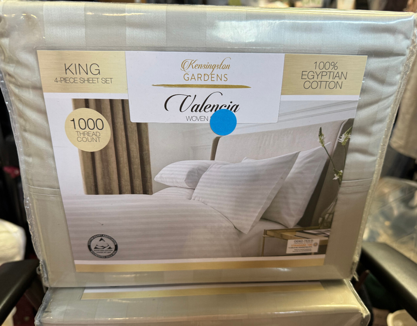 KENSINGSTON GARDEN VALENCIA WOVEN STRIPE 1000 THREAD COUNT 4 PCS KING SHEET SET gallery