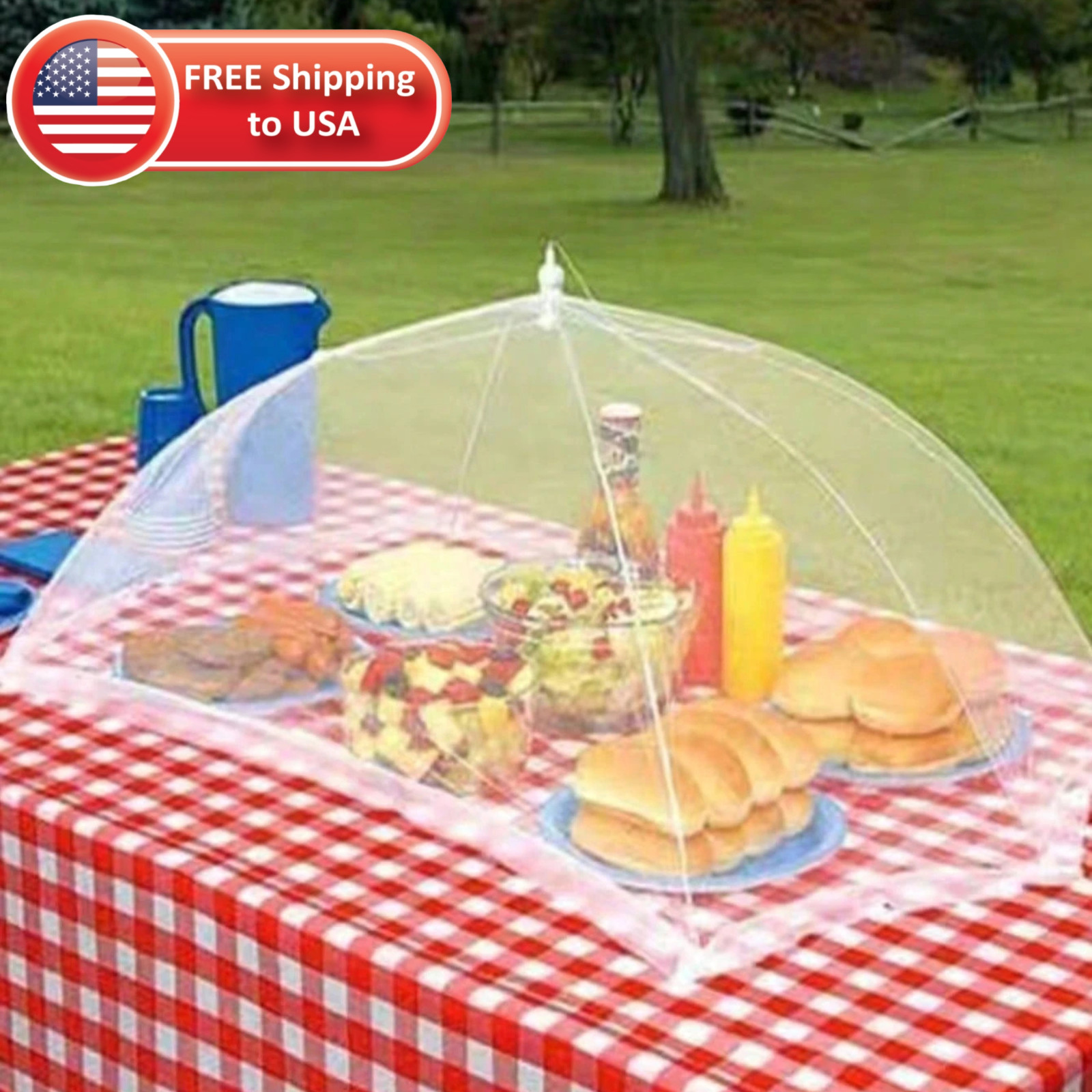 Foldable Mesh Food Cover Fly Proof Reusable Kitchen Tool Outdoor Camping Tent US gallery