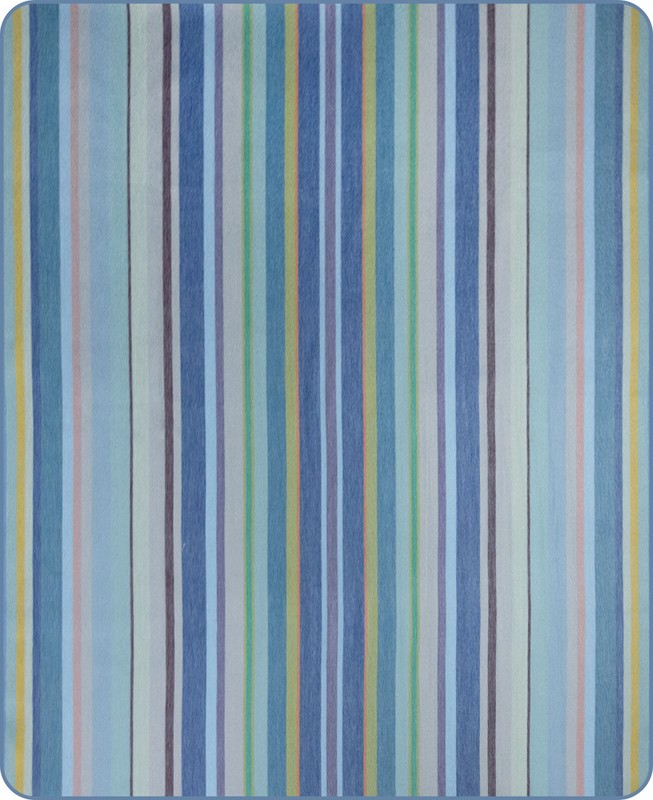 OCEAN BREEZE STRIPED ALPACA WOOL BLEND BLANKET – 96X65 | BLUE & GREEN TONES gallery