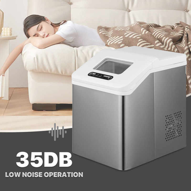 Countertop[SELF CLEANING]Cube Shape Ice Maker Machine 33lbs/24hrs w/Scoop+Handle gallery