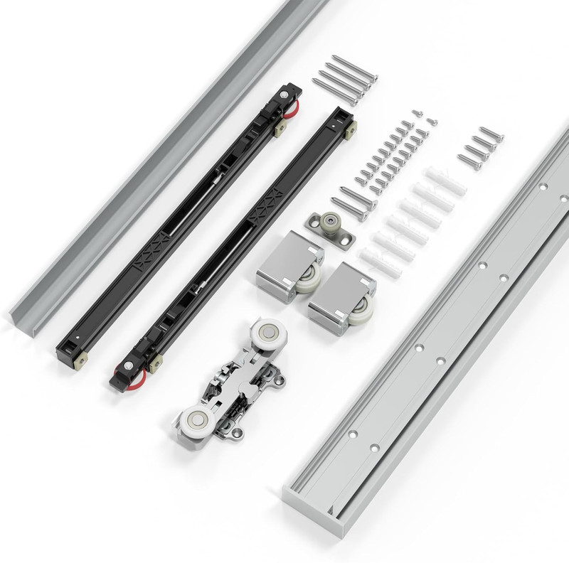36 Concealed Sliding Barn Door Hardware Kit Soft Close Hidden Wall Mount Track gallery