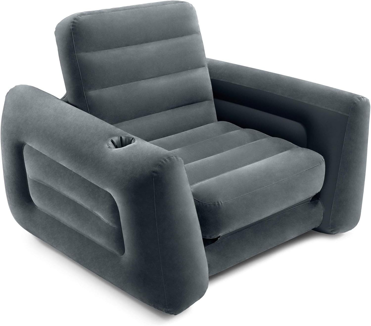 66551EP Inflatable Pull-Out Chair: Built-In Cupholder – Velvety Surface – 2-In-1 gallery