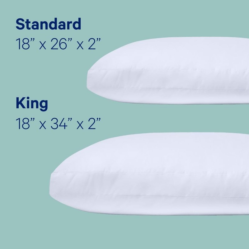 Sleep Essential Pillow 2-Pack, Standard Size – Medium Soft Feel, Down-Alterna... gallery
