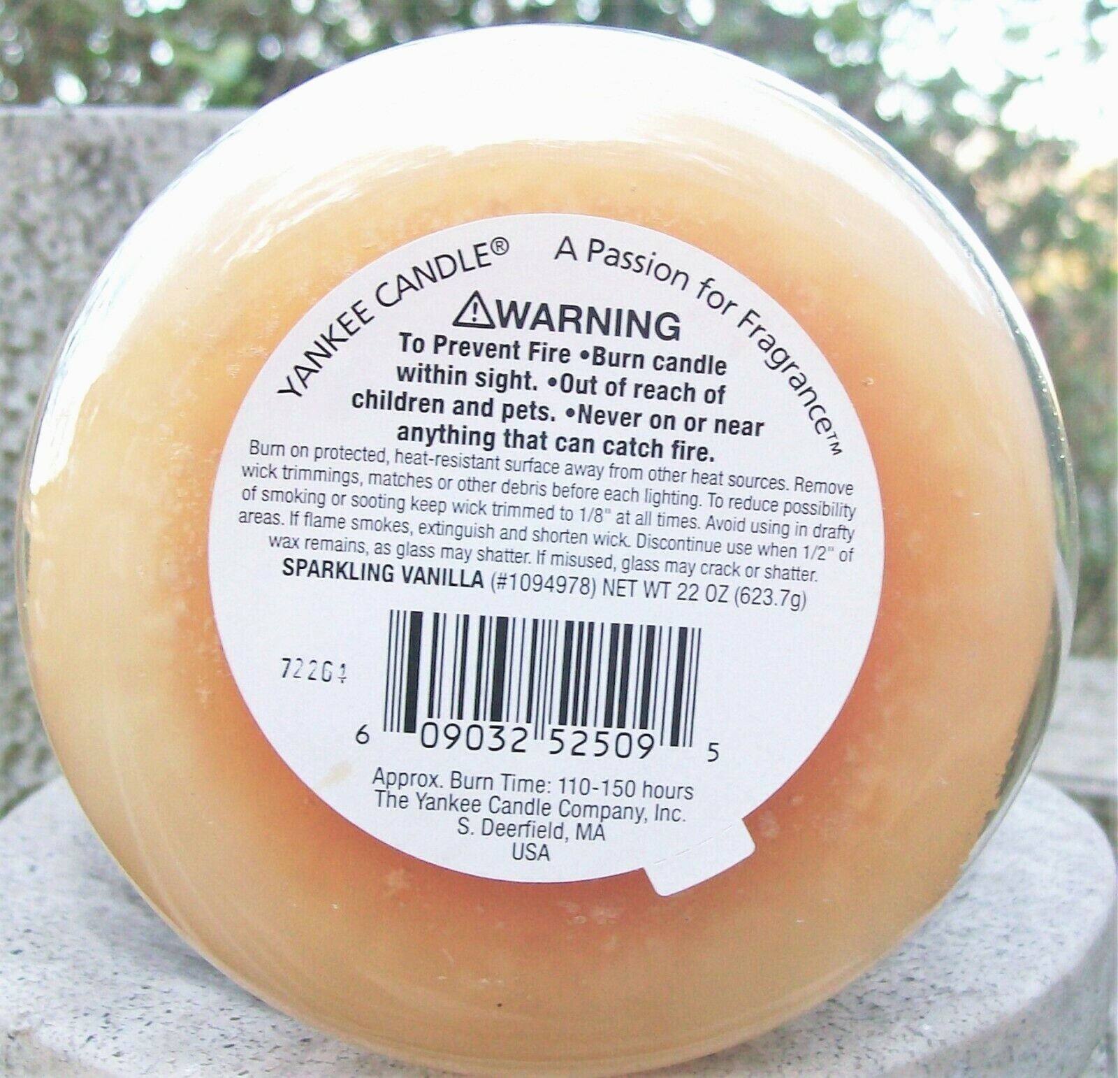 Yankee Candle Retired "SPARKLING VANILLA" ~ Large 22 oz ~WHITE LABEL~ RARE ~ NEW gallery