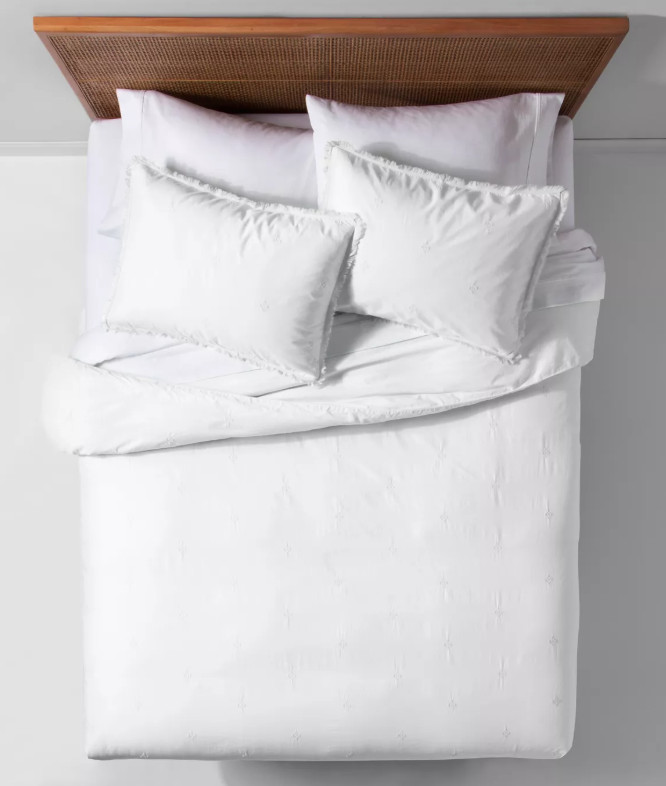 Garment Washed Embroidered Duvet Cover Set Opalhouse Twin / Twin Extra Long XL gallery