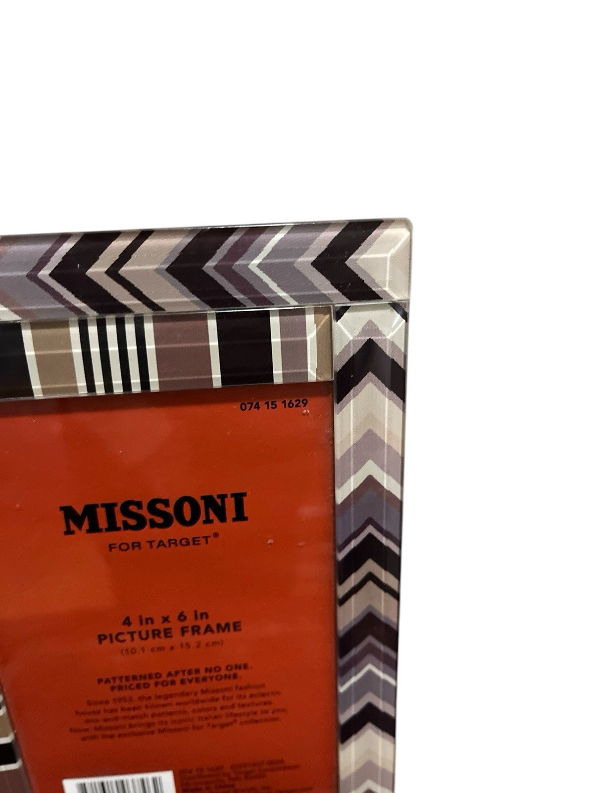 Missoni For Target 4x6 Zig Zag Design Picture Frame Brown Black NWOT gallery