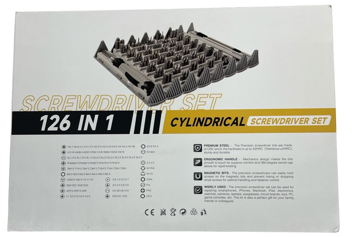 Cylindrical Screwdriver Compact Set Kit, 126 in 1 Precision Screwdriver Set gallery
