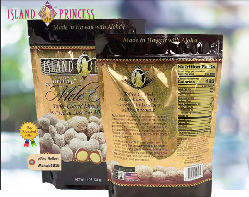 Five (5) Island Princess Toffee Coated Macadamia Nuts 15 oz each made in Hawaii gallery