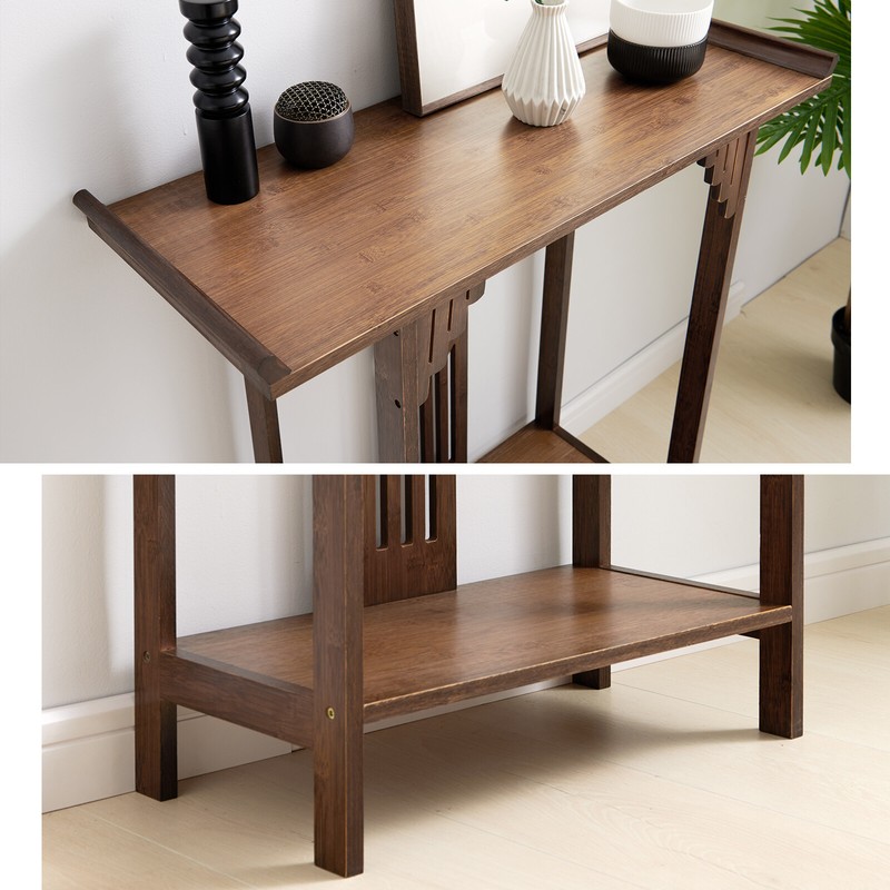 102*29*83cm Console Table Long Sofaside Table Plant Photo Display Storage gallery