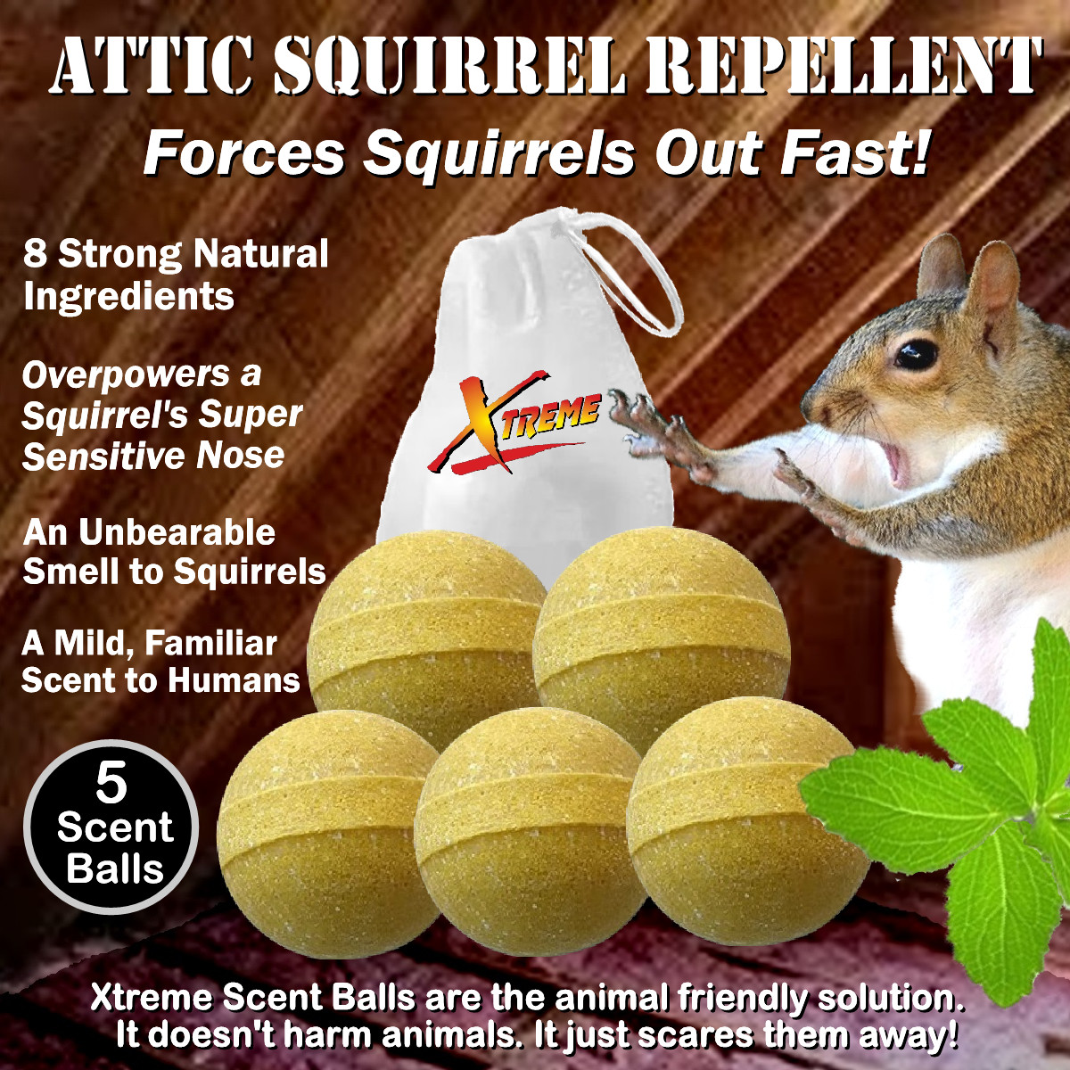 Xtreme Attic Squirrel Repellent. Drives Squirrels Out Fast! 5 Pack gallery