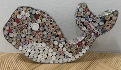 Folk Art Handmaid Decorative Whale Sculpture Quilling Home Decor Recycled Paper