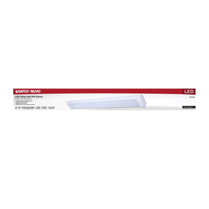LED 4 Foot Wrap with PIR Motion Sensor - 39 Watts - 27K/30K/35K/40K/50K CCT Sele gallery