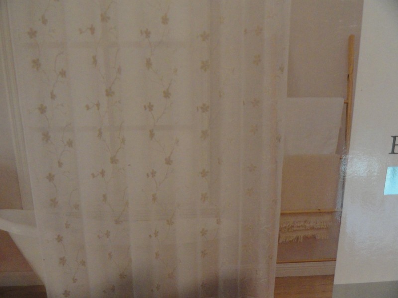 New white sheer embroider Silver vining Leaves fabric SHOWER CURTAIN metallic gallery