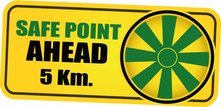 Safe Point Ahead 5km Car Bumper Sticker Decal gallery