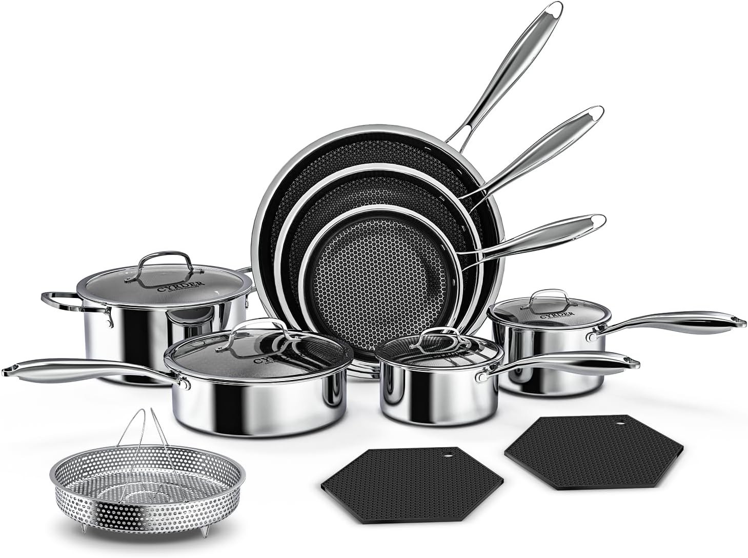 14-Piece Nonstick Hybrid Hex Cookware Set - Induction & Oven Safe, PFOA Free gallery
