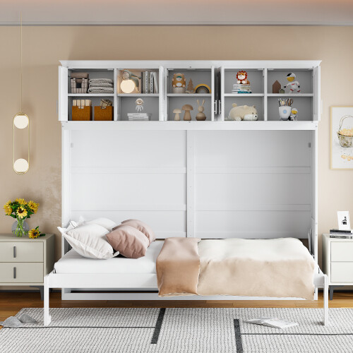 Space Saving Murphy Wall Bed with Storage Cabinets Queen Size Wood Cabinet Beds gallery