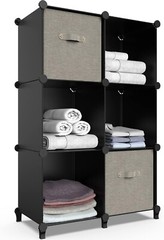 6-Cube Storage Organizer – Closet Shelf Bookcase Cabinets for Kids Home
