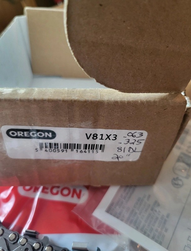 OREGON 3-Pack V81X3 Chainsaw Chains 20" Bar 81 DL's, .063 Ga, .325 Pitch, *3pk* gallery