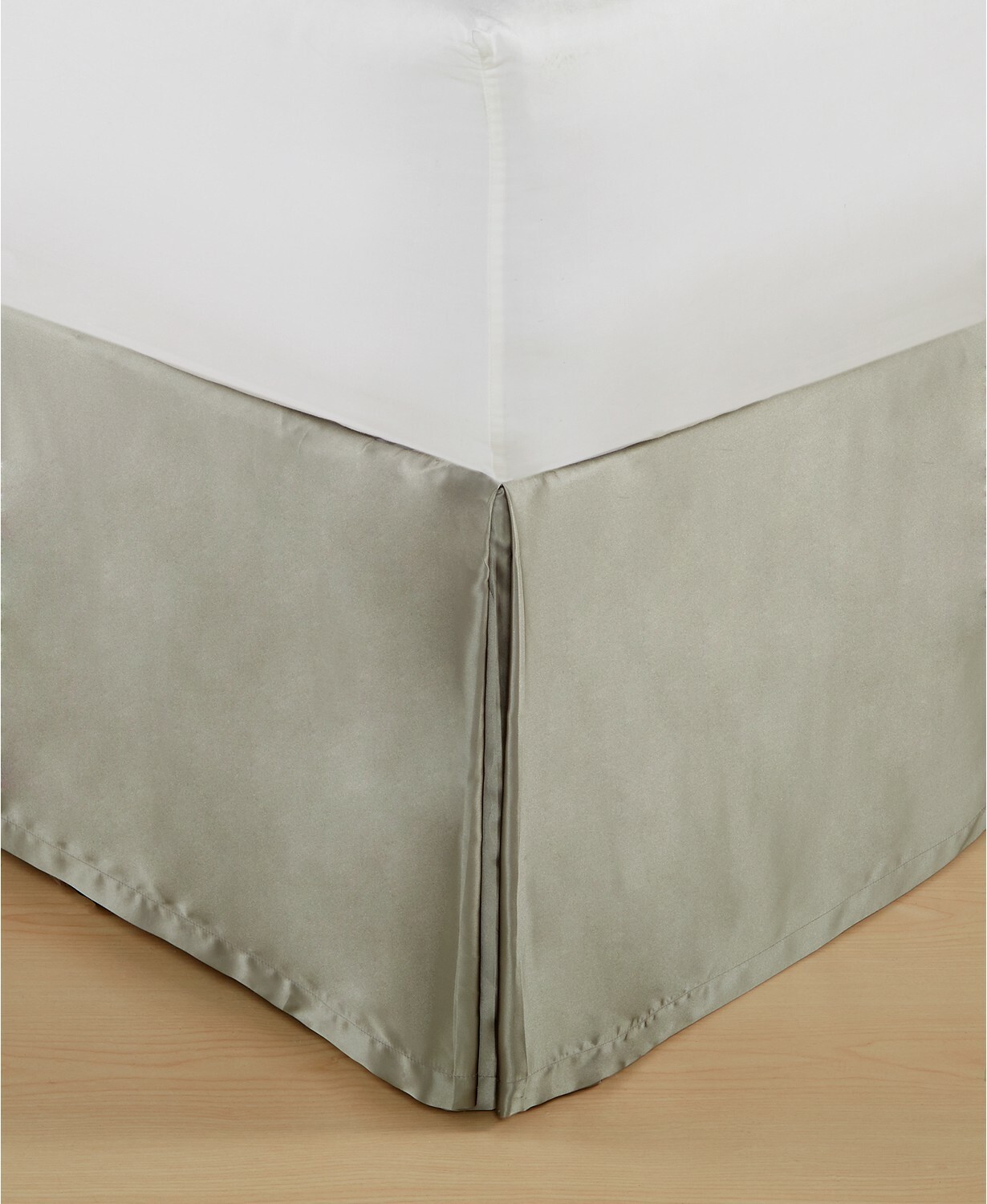 Hotel Collection Keystone Solid Silver Gray KING Bedskirt 16" $150 gallery