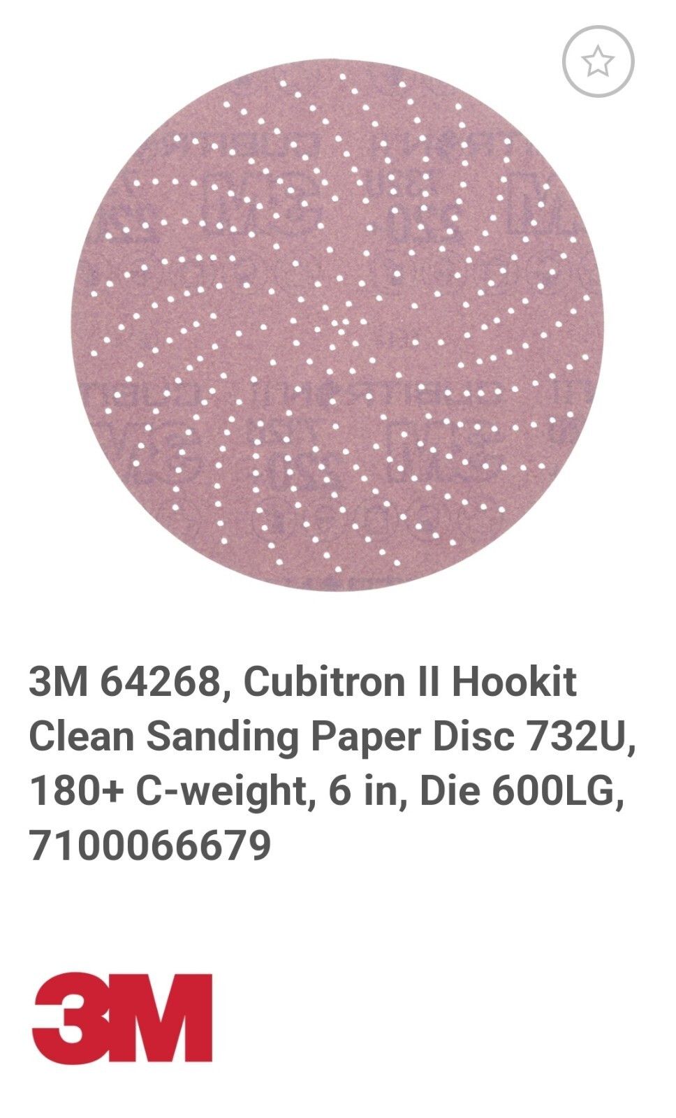 3M Cubitron II 64268 6" Hookit Clean Sanding Abrasive Discs, 180+ Grit, 250 CT. gallery