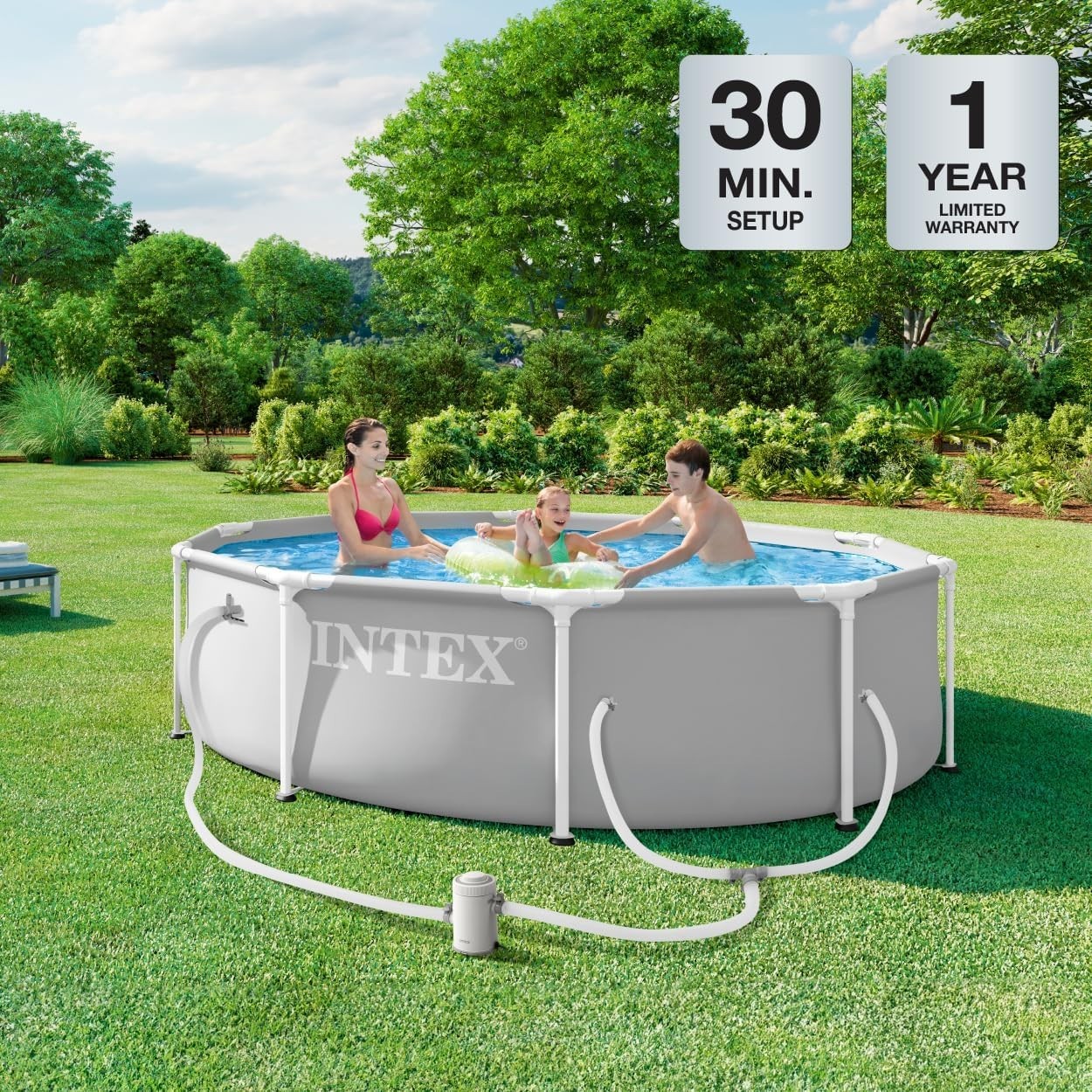 INTEX 26701EP 10Ft X 30In Prism Frame Premium Above Ground Swimming Pool Set gallery
