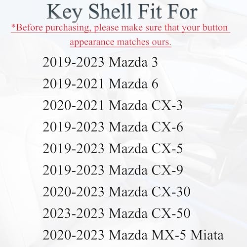 Key Fob Case Replacement Fits Mazda 3 6 CX-5 9 CX-30 3 MX-5 Miata 2019-2023 gallery