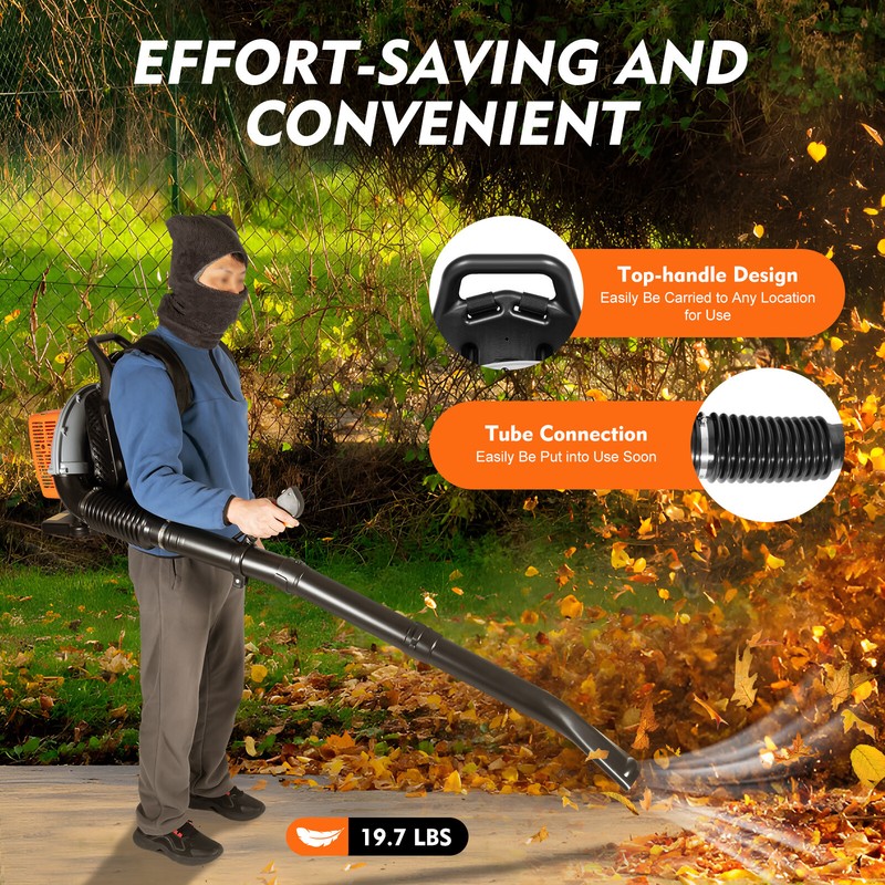 Upgraded 63CC 2-Stroke Backpack Leaf Blower, 4.3HP, 850CFM Powerful Performance gallery