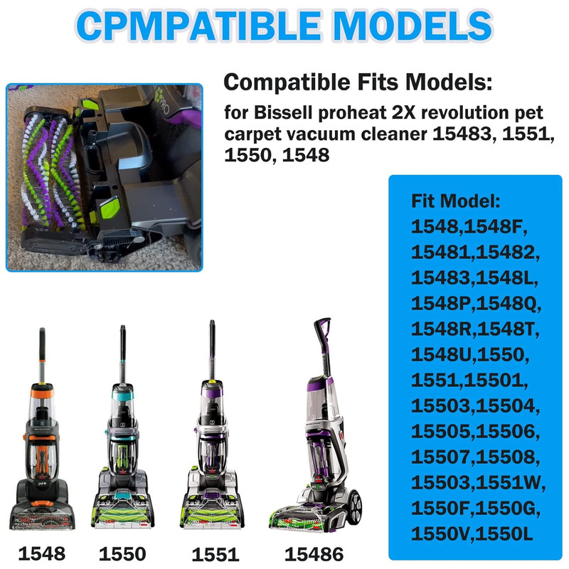 3 Pack Vacuum Belts Replacement for Bissell ProHeat 2X Revolution Pet Carpet Cle gallery