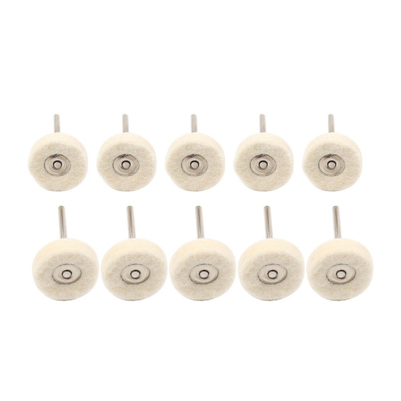 10pcs Wool Felt Polishing Buffing Wheel Polisher Disc Pad Rotary Tool 3mm Shank gallery