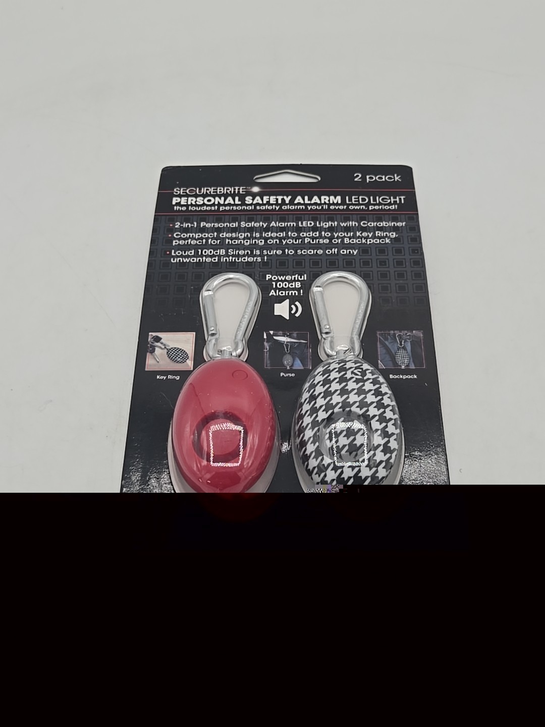 Securebrite Personal Safety Alarm 100 dB 2 Pack NEW gallery