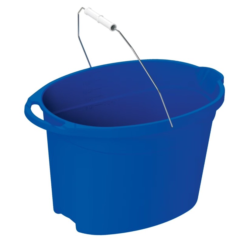 Plastic 12-Quart Oval Bucket, Blue, 2 pack gallery
