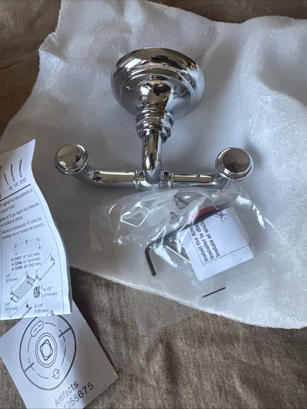 Kohler Artifacts Double Robe Hook, Polished Chrome - K-72572-CP gallery
