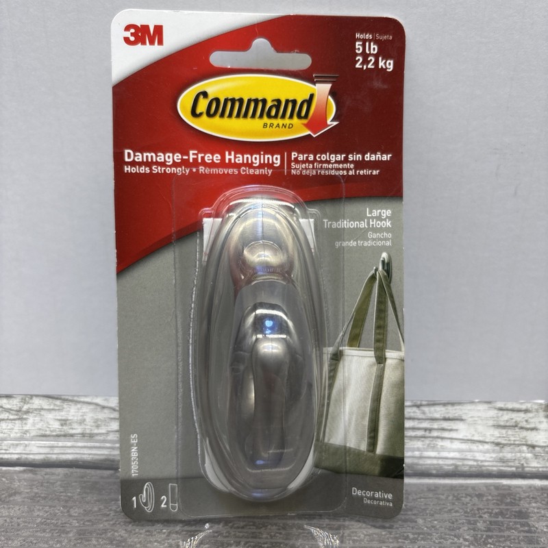 3M Command Decorative Large Traditional Hooks, 1 Hook and 2 Strips, 5 Lb Hold gallery