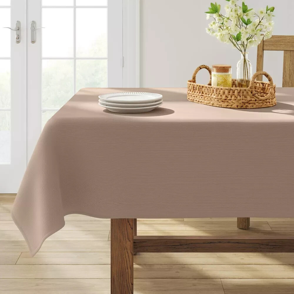 ⚡️Solid Tablecloth - Threshold- size 120"x 60" color Brown Rectangle (shape) gallery