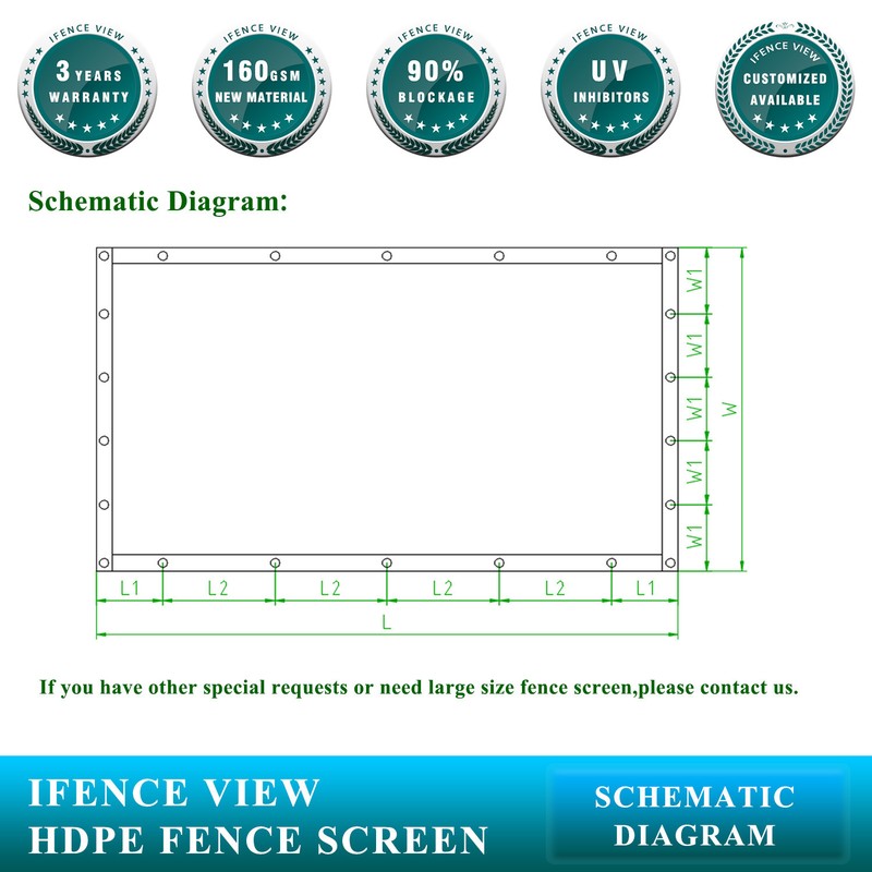 Ifenceview 3 FT High Turquoise Balcony Deck Fence Privacy Screen Fabric Panel gallery