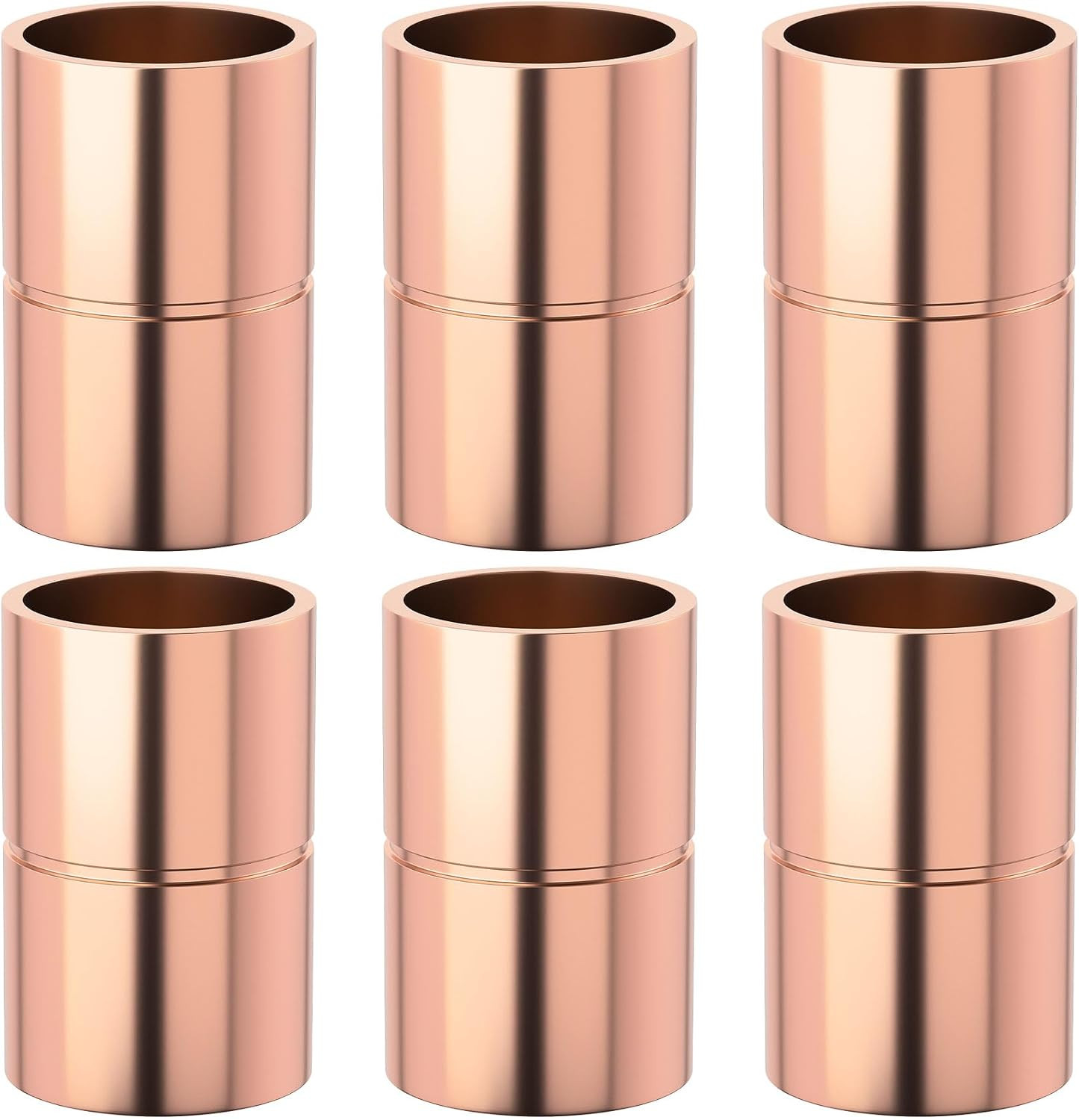 6pcs Straight Copper Coupling Fittings, 3/8in ID Welding Joint for HVAC Air Cond gallery