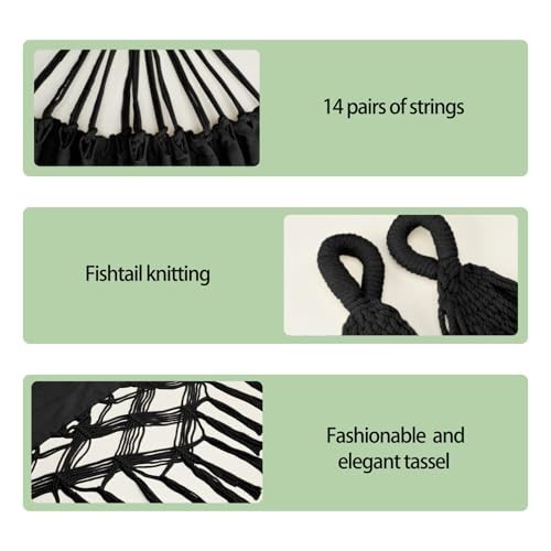 Double Hammock Macrame Boho Cotton with Hanging Ropes 485LBS Capacity Camping gallery