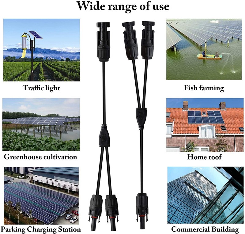 Solar Panel Cable Connection Y T Branch Connector M/F Wire Plug Adapter IP67 gallery