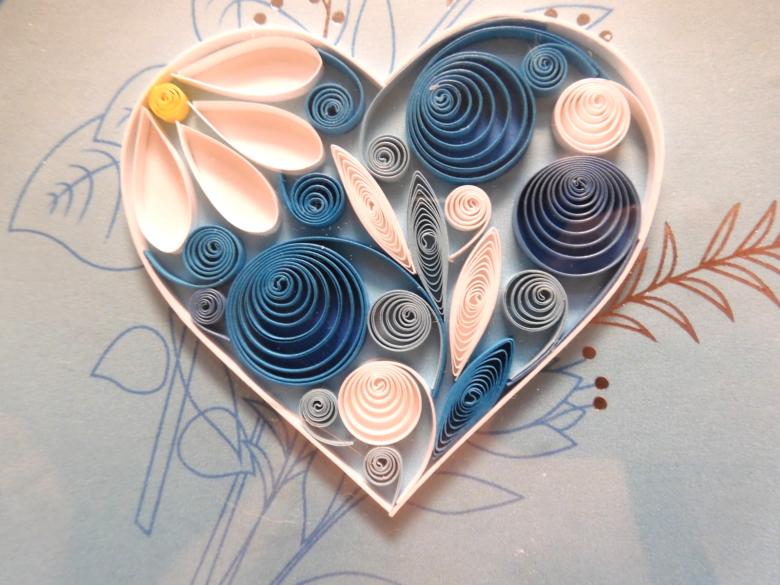 1 Niquea.D Card Quilling Blue & White Heart All Occasions Blank Inside gallery
