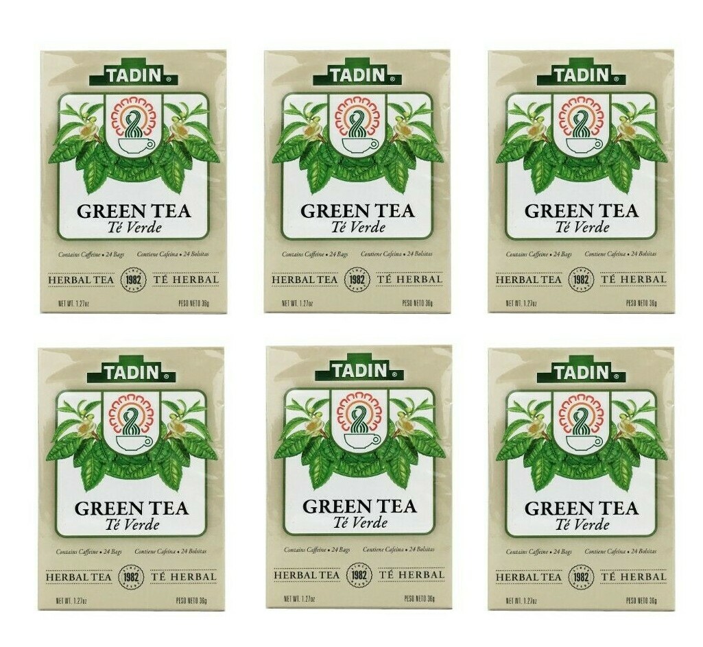 Tadin Green Tea, With Caffeine, Made in USA, 24 Bags. Pack of 6 Exp. 2/2025 gallery